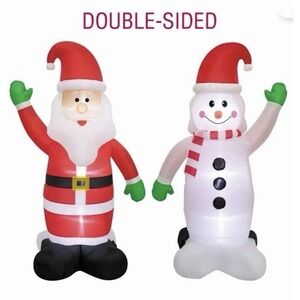 Holiday LIVING 6 ft LED Reversible Santa and Snowman Air Blown Inflatable